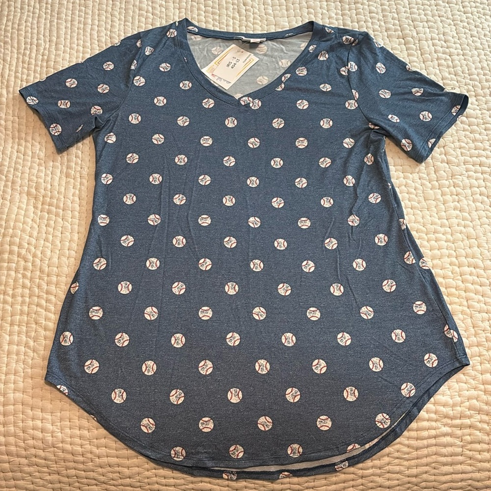 LuLaRoe Iris V-Neck Baseball Top